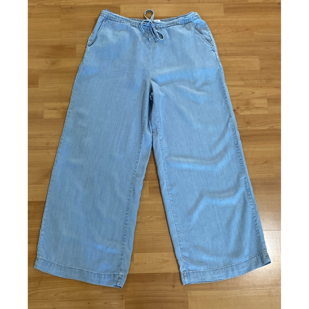 DKNY Wide Leg Chambray Pants